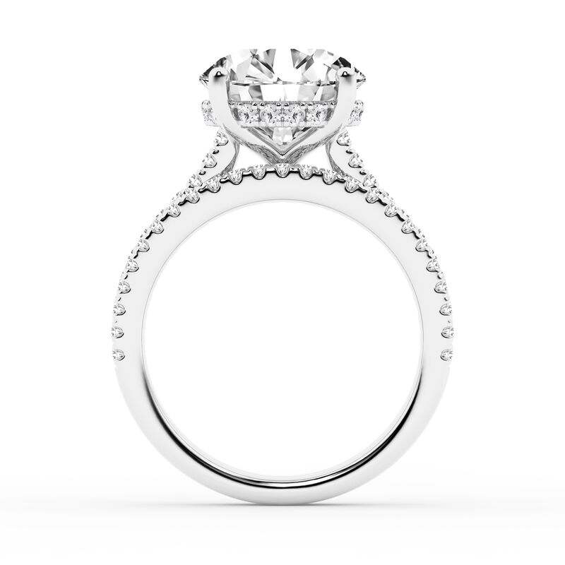 Round Lab Grown Diamond 5 5/8ctw. Classic Engagement Ring Set in 14k White Gold image number null